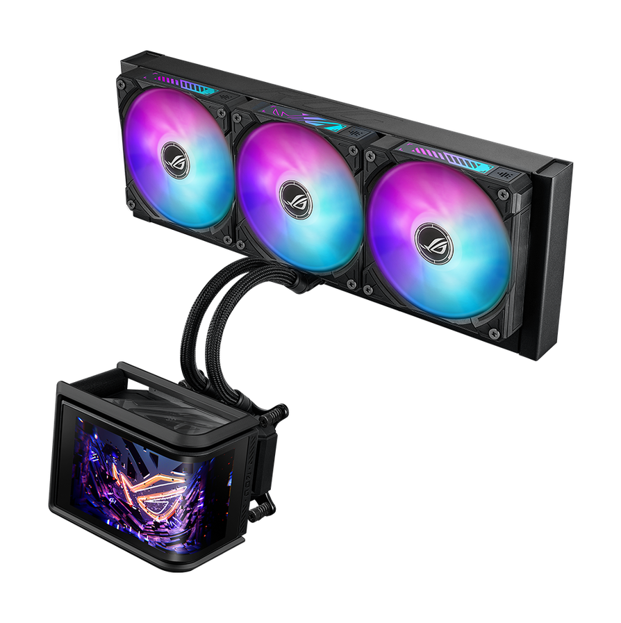 專為極簡電競美學而生的ROG Ryuo IV SLC 360 ARGB，採用縮短的水冷管設計，非常適合當前蔚為風潮的背插式配置，讓機殼內部空間更整齊俐落。